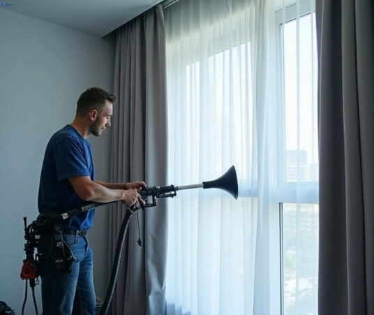 Professional commercial curtain cleaning process equipment Matty Curtain Cleaning macquarie-links-nsw