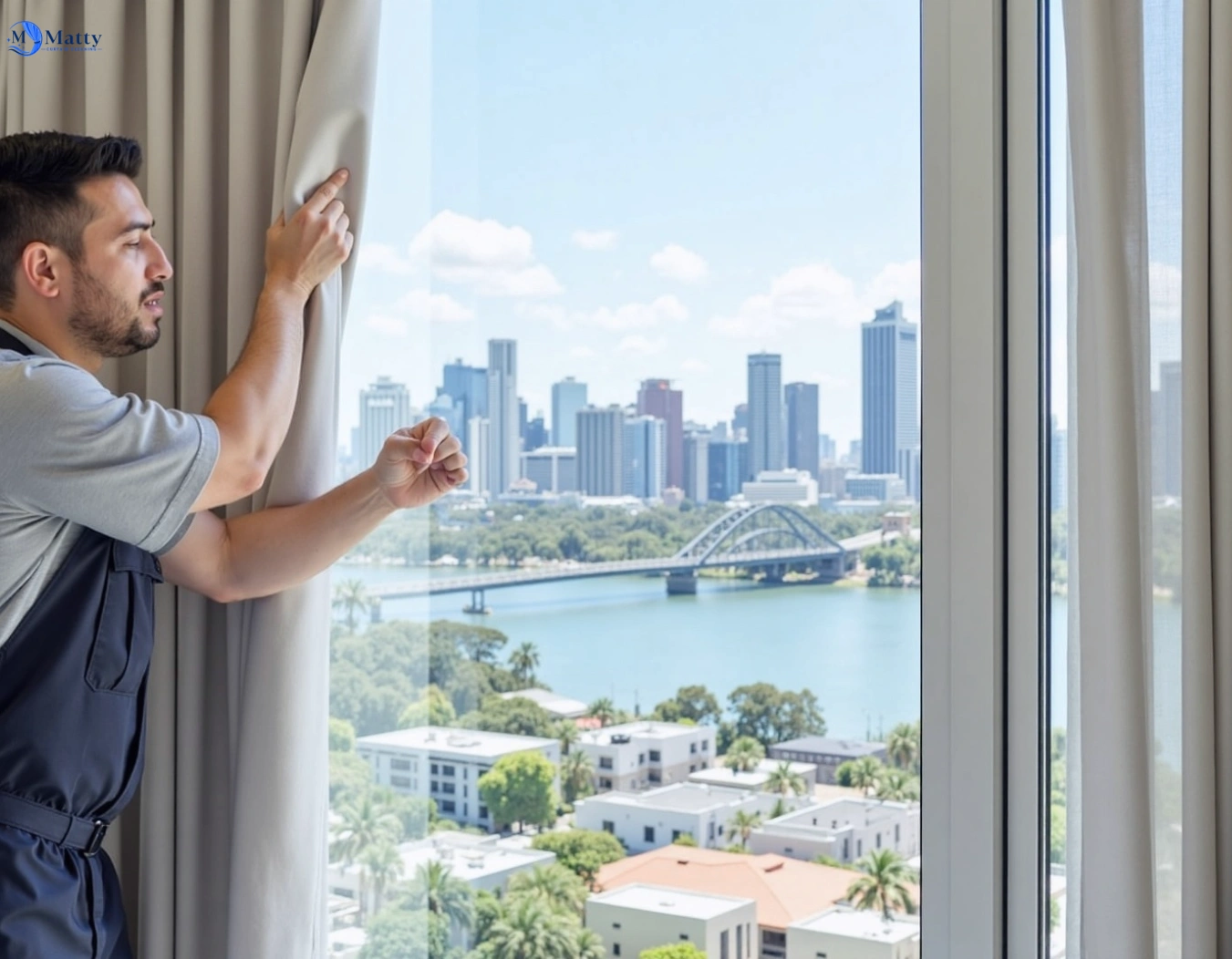 Professional curtain steam cleaning service macquarie-links-nsw QLD by Matty Curtain Cleaning