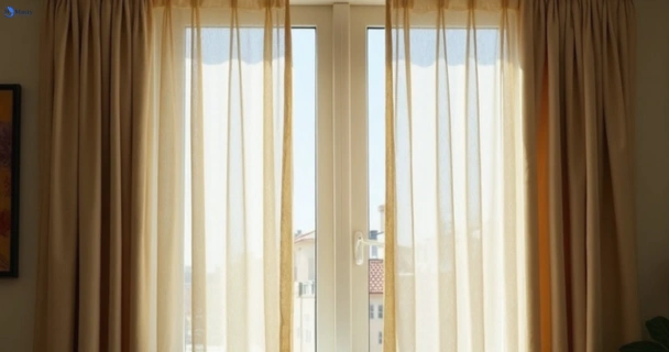 Dusty and dull curtains in macquarie-links-nsw before steam cleaning